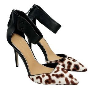 Badgley Mischka Women's Calf Hair 4” High Heels Ankle Strap Pointed Sz 9